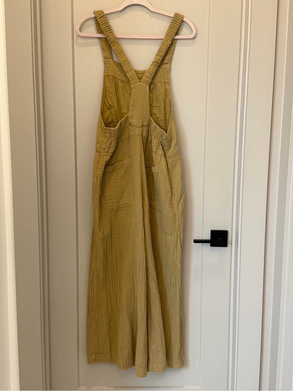NATURAL LIFE Mustard Wide-Leg Gauze Jumpsuit with Pockets